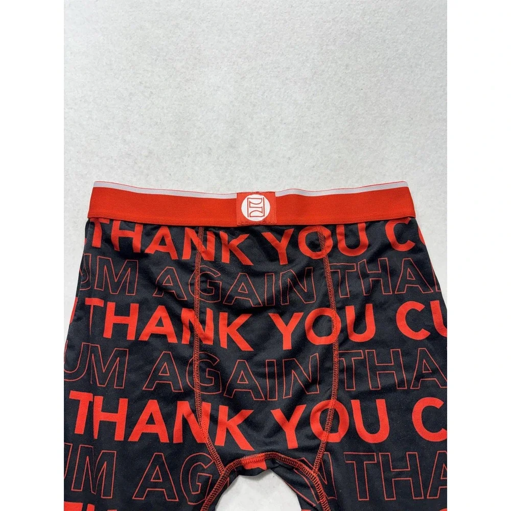 PSD Boxer Briefs Mens Medium Black Thank You Graphic Funny Stretch Underwear